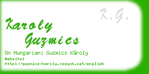 karoly guzmics business card